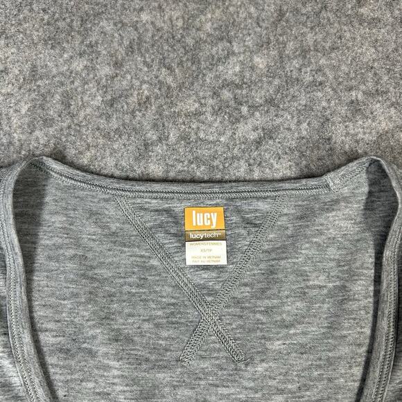 Lucy Tech Shirt Women’s XS Heather Gray Tee Athletic Rounded Neck - Picture 2 of 7